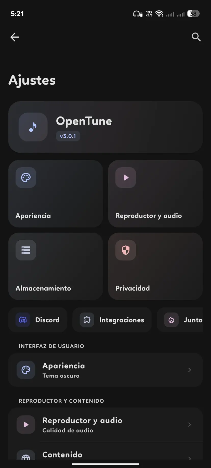 Settings Screen